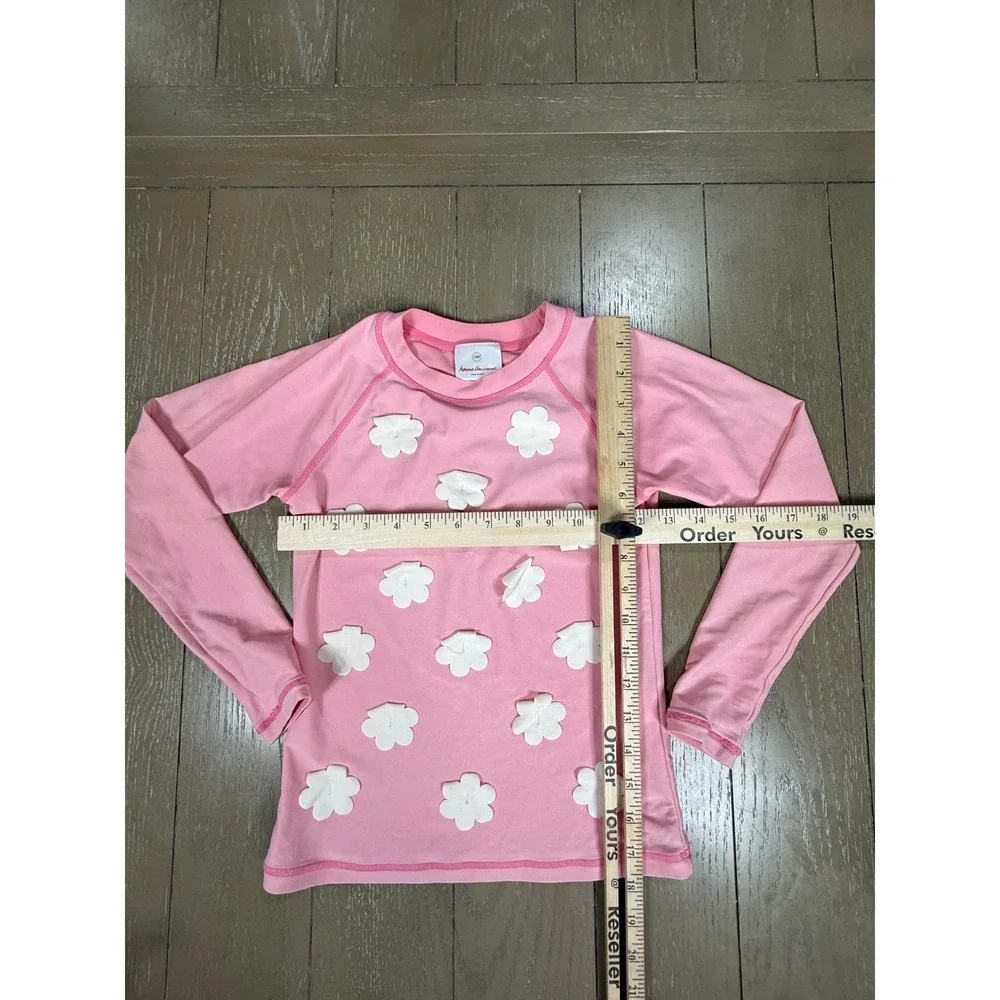 Hanna Andersson Rash Guard Girls 130 US 8 Pink Floral Long Sleeve Sun Protection